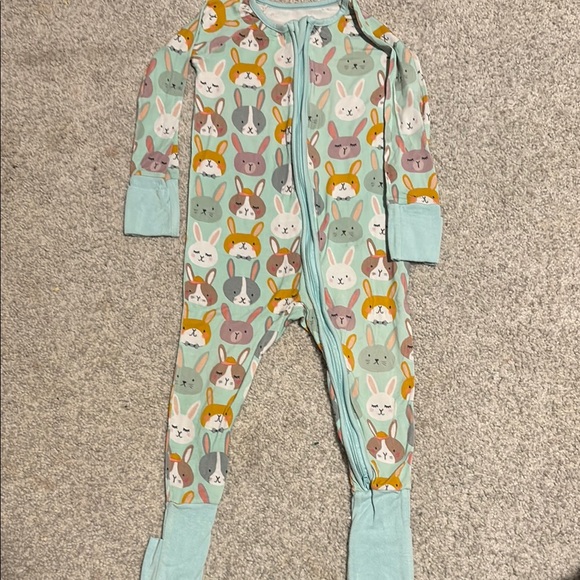 Little Sleepies Other - Little Sleepies Bunny Bamboo Zippy Footies - Blue 12-18 month PJ